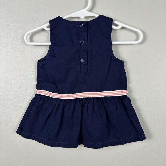 Janie and Jack 0-3 Months Navy Nautical Dress Vintage Pink Label - Picture 3 of 3